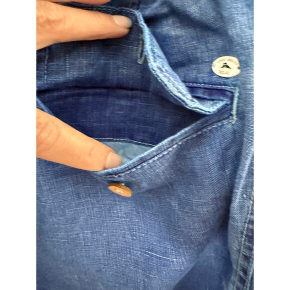 Tommy Bahama Relax Mens Linen Denim Like Cargo Shorts Pockets Lightweight Summer - Picture 6 of 12